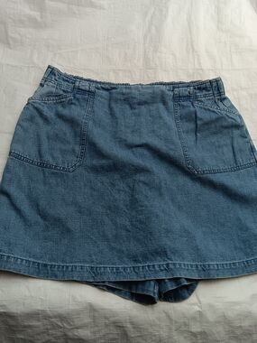 White Stag Blue Denim Skort with Elastic Waistband